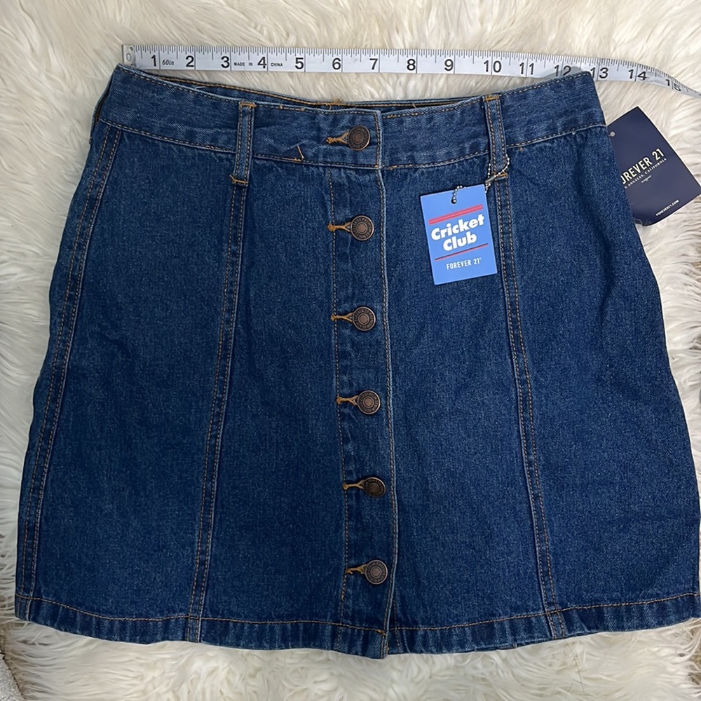 • Forever 21 Denim Blue Skirt New With Tags - Picture 5 of 11